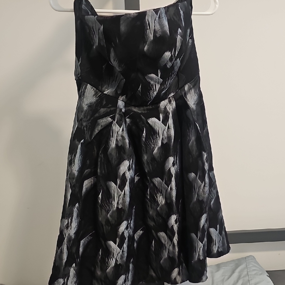 White House Black Market Elegant Black and Gray Strapless Dress